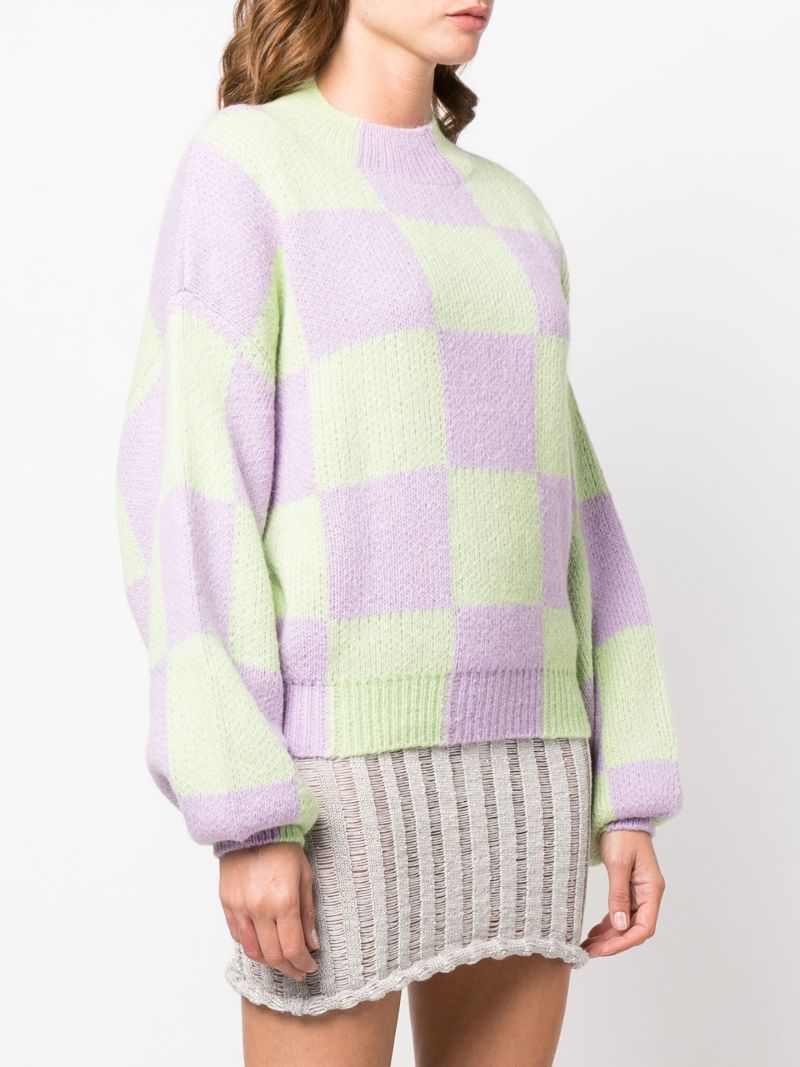 Purple Adonis Check Sweater