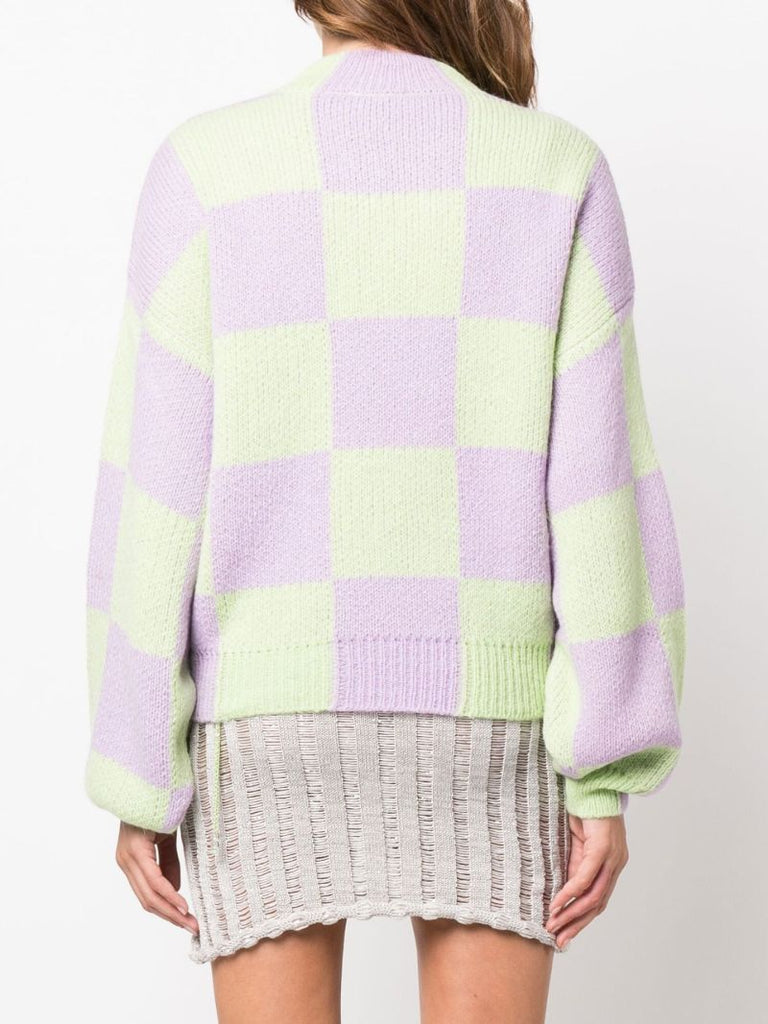Purple Adonis Check Sweater