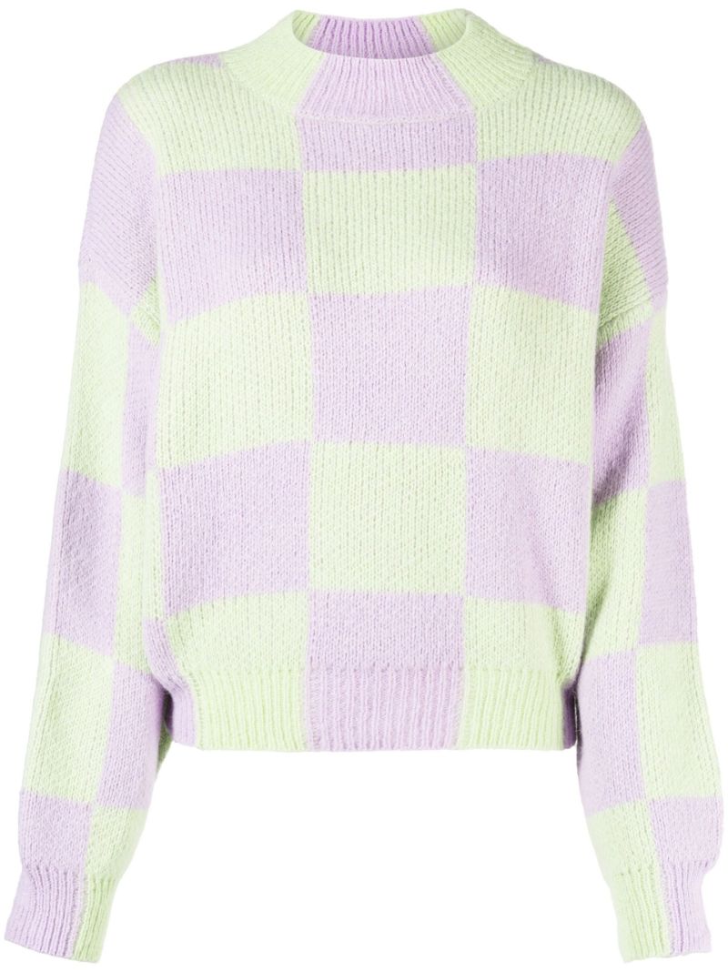 Purple Adonis Check Sweater