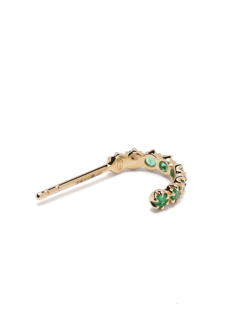 9k Yellow Gold Emerald Single Hoop Earring