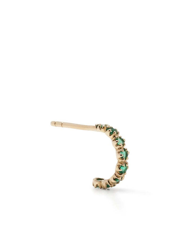 9k Yellow Gold Emerald Single Hoop Earring