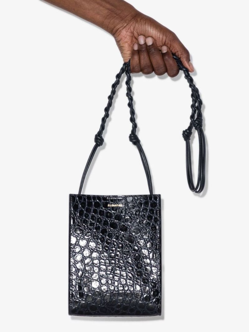 Blue Tangle Mock Croc Cross Body Leather Bag