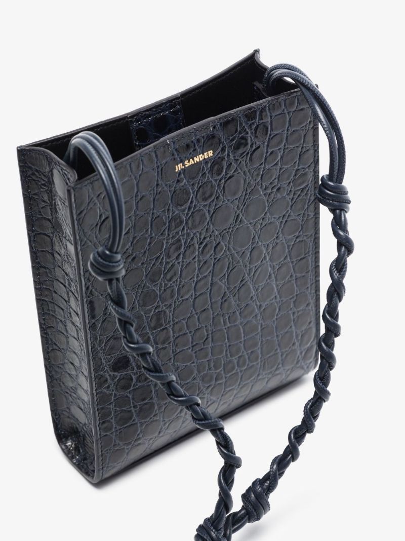 Blue Tangle Mock Croc Cross Body Leather Bag