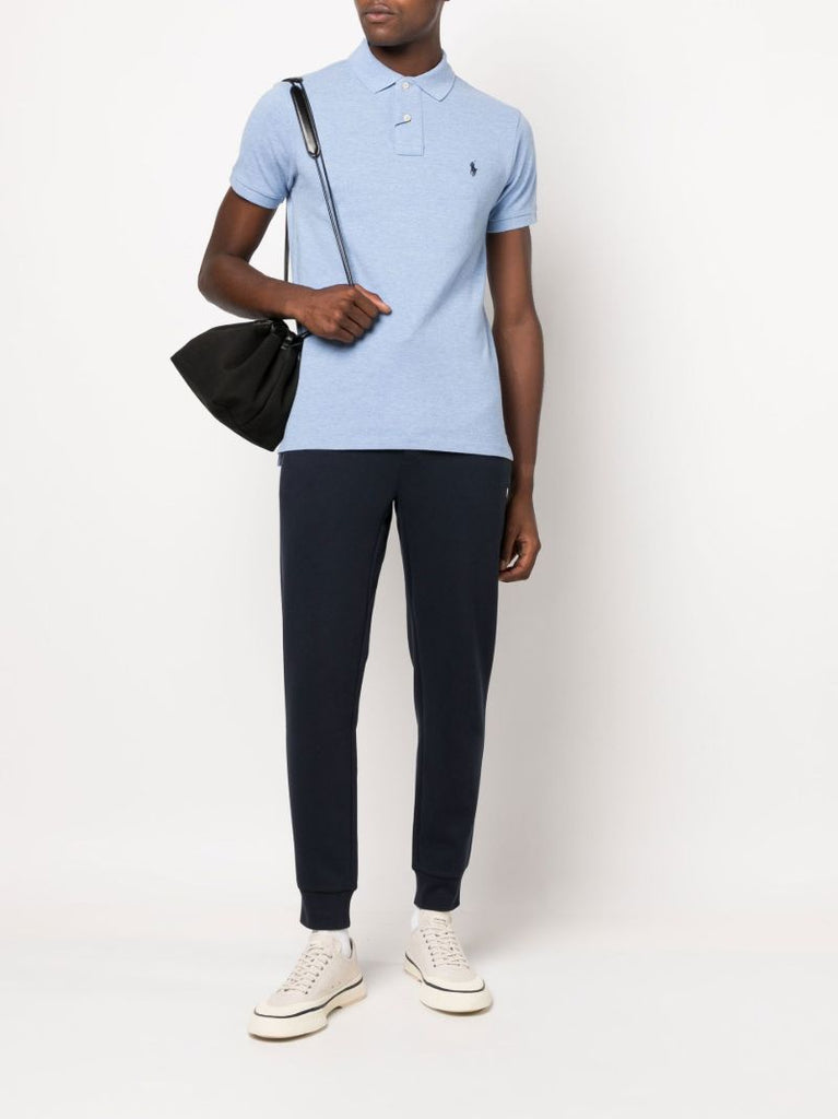 Blue Logo Cotton Polo Shirt