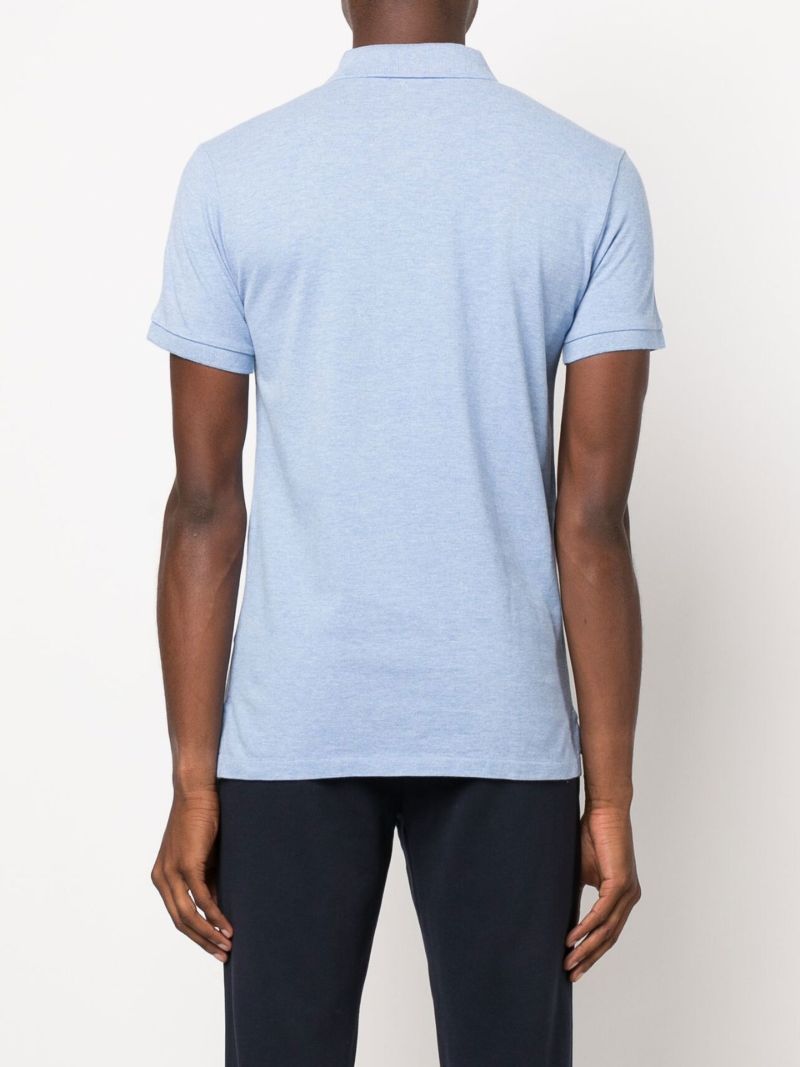 Blue Logo Cotton Polo Shirt