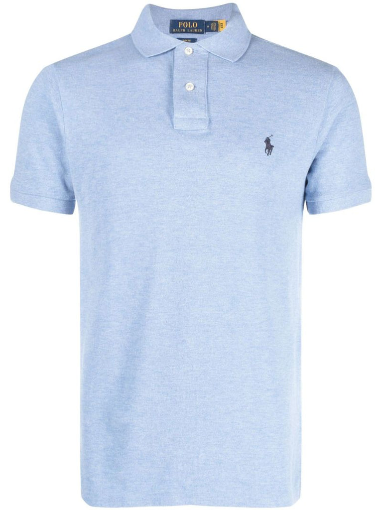 Blue Logo Cotton Polo Shirt