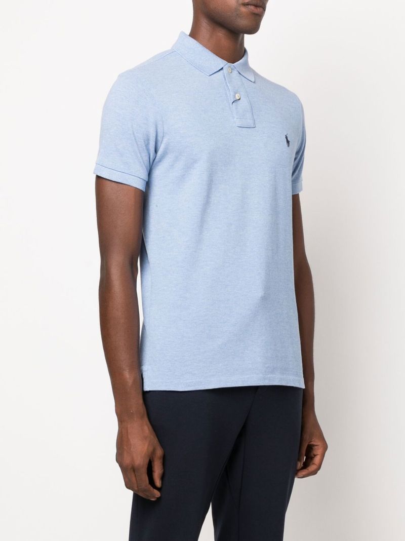 Blue Logo Cotton Polo Shirt