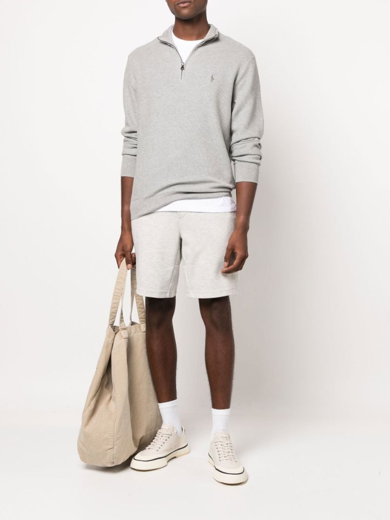 Grey Half-zip Cotton Sweater
