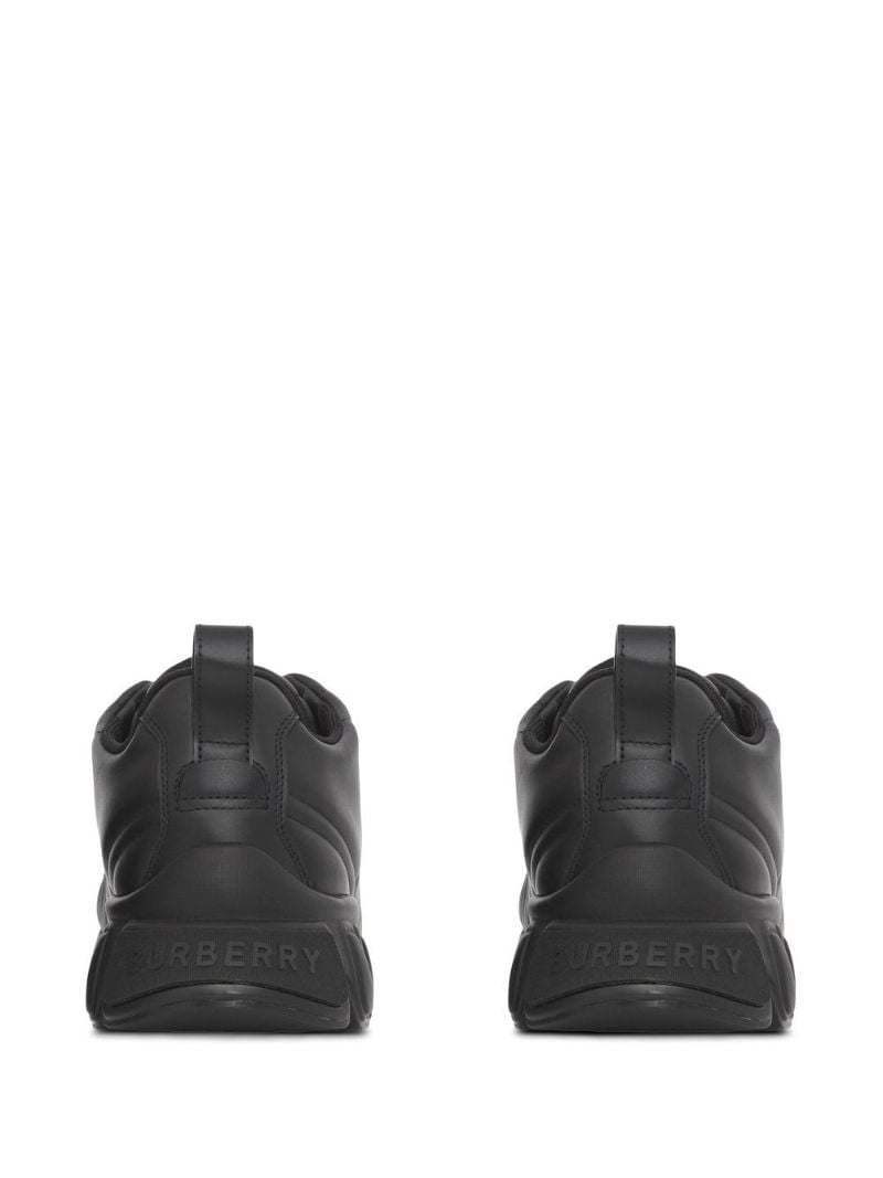 Black Quilted Low-top Leather Sneakers