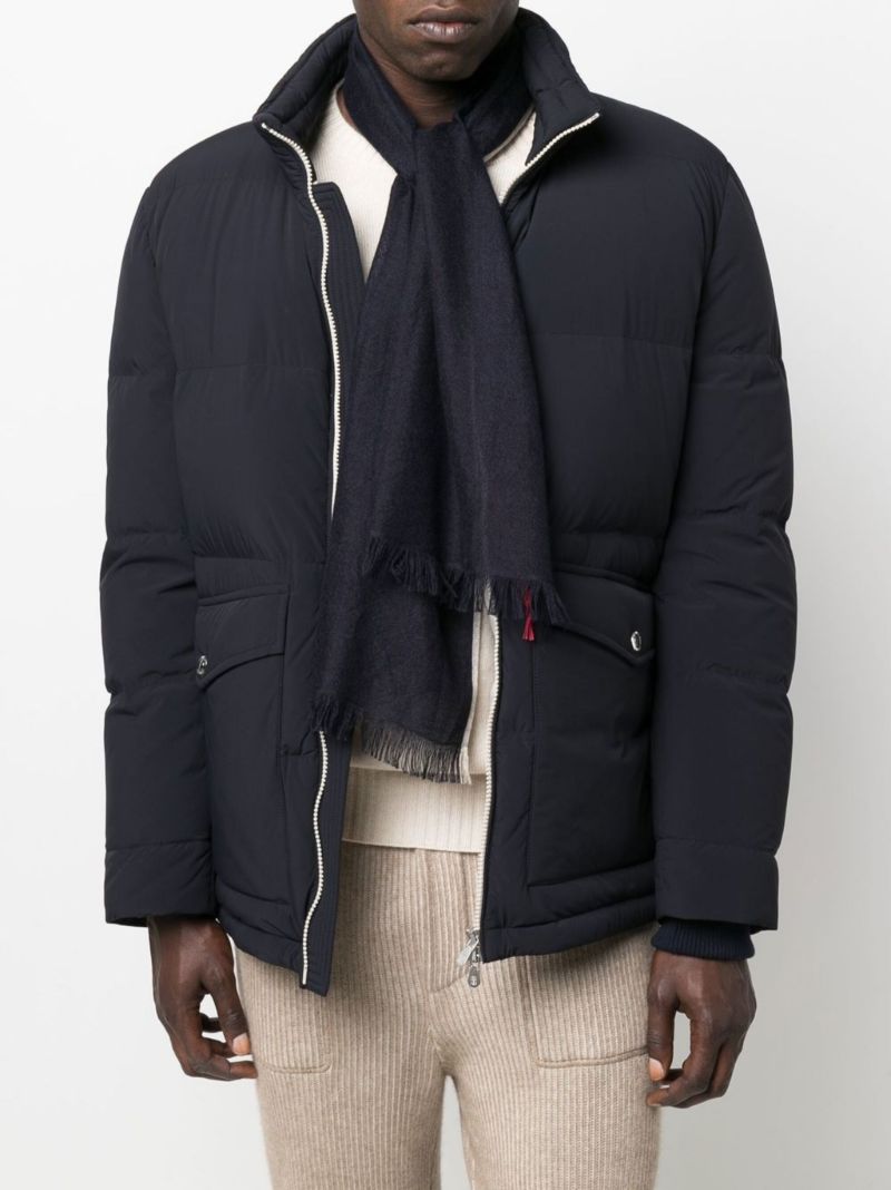Solid Border Fringed Scarf