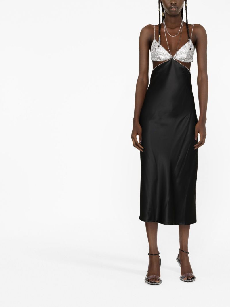 Black Beatrice Crystal-embellished Slip Dress