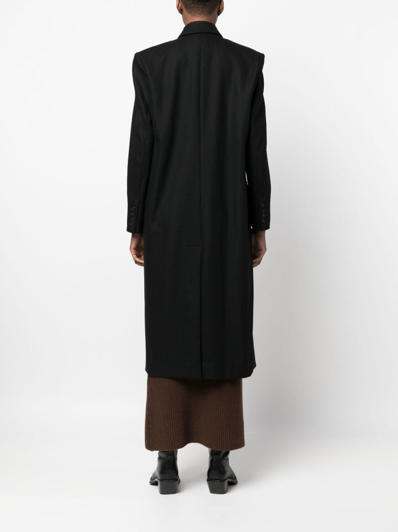 Black Double-breasted Longline Coat