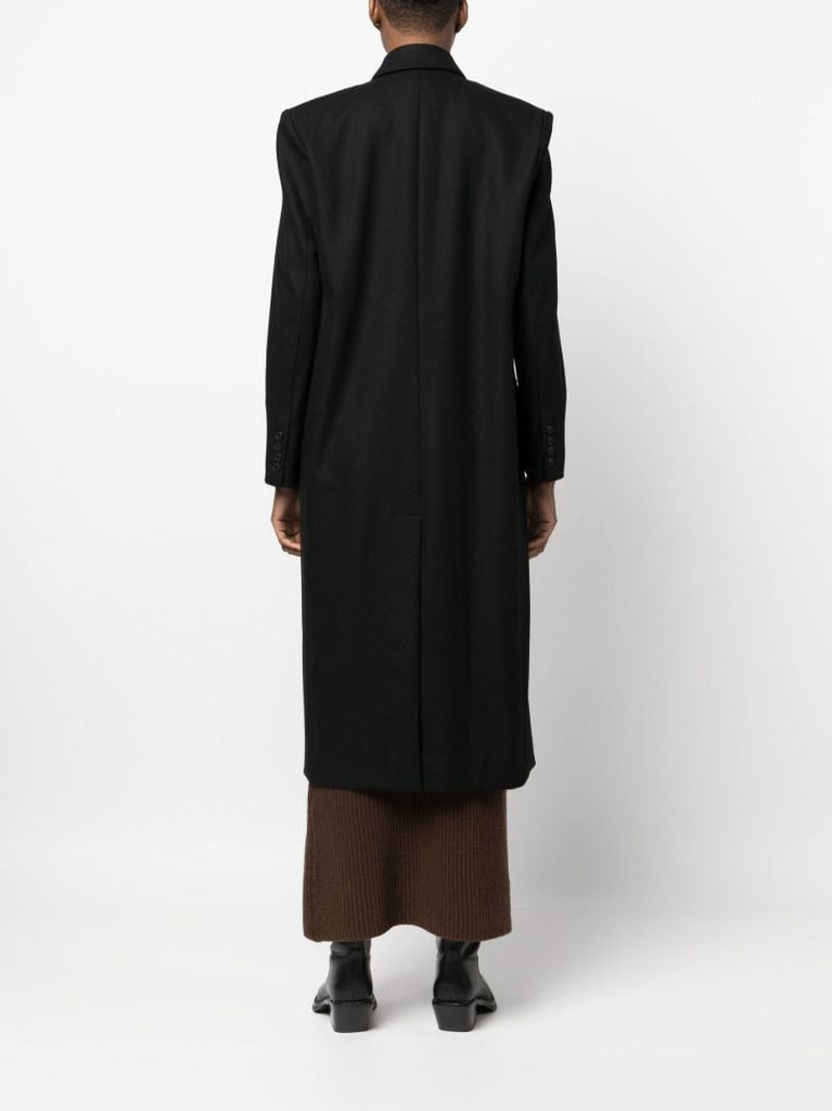 Black Double-breasted Longline Coat