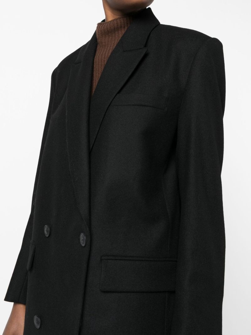 Black Double-breasted Longline Coat