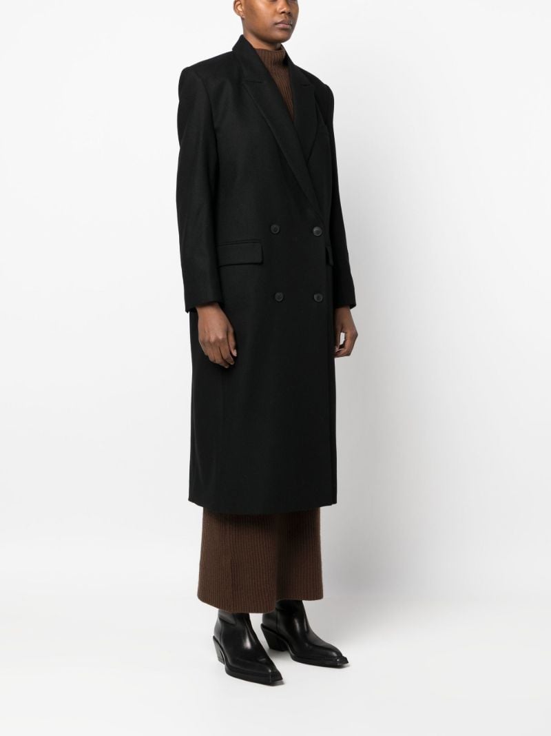 Black Double-breasted Longline Coat