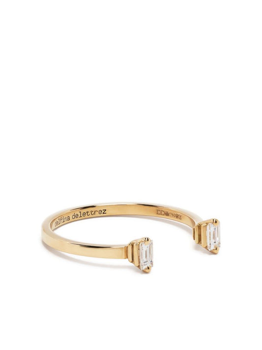 18k Yellow Gold Dots Diamond Ring