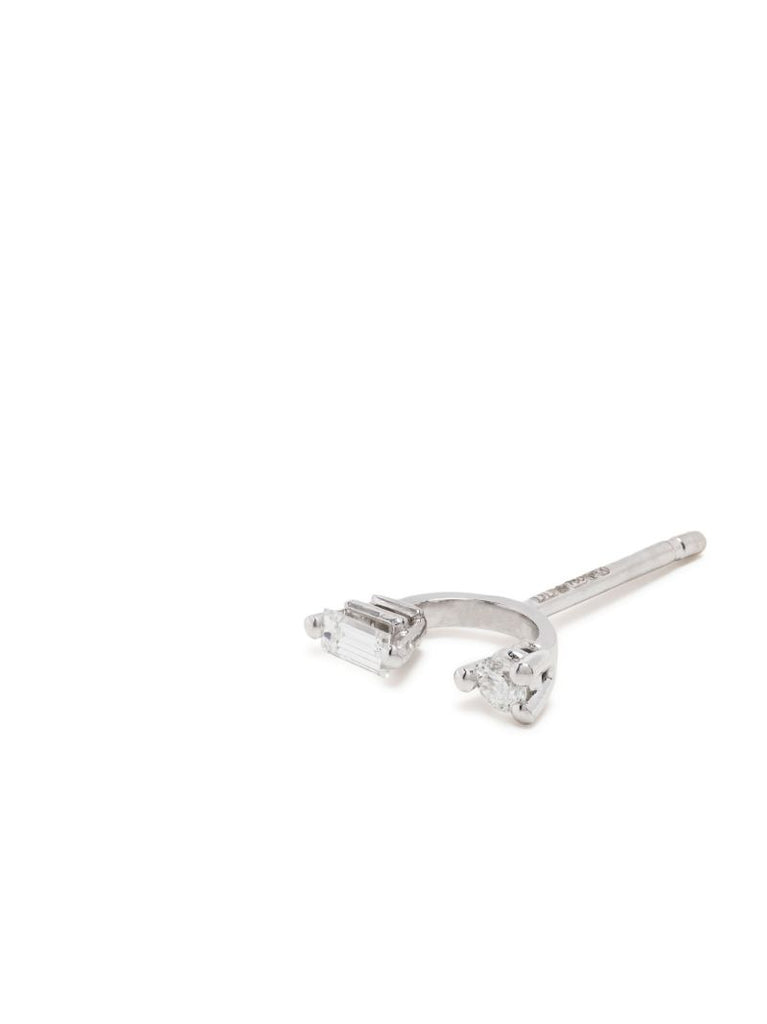 18k White Gold Micro Diamond Single Stud Earring