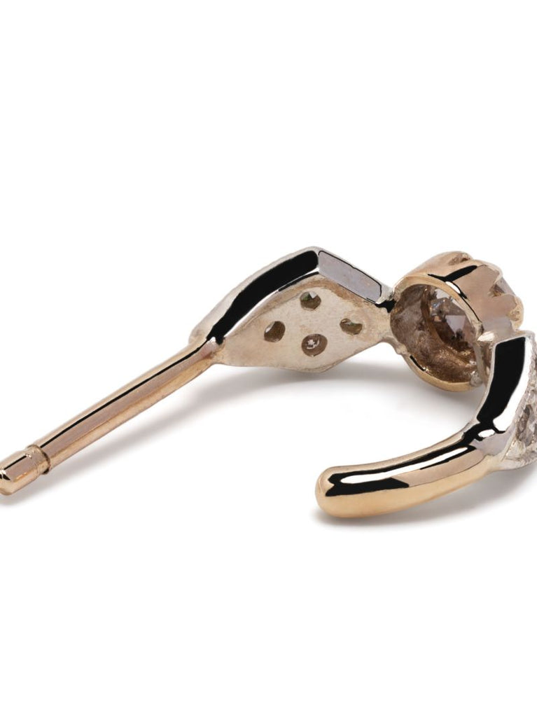 9k Yellow Gold Adele No. 1 Diamond Single Hoop Earring