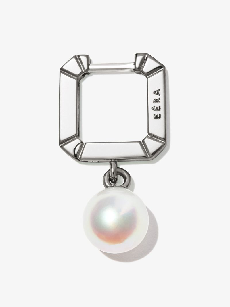 18k White Gold Pearl Drop Earring