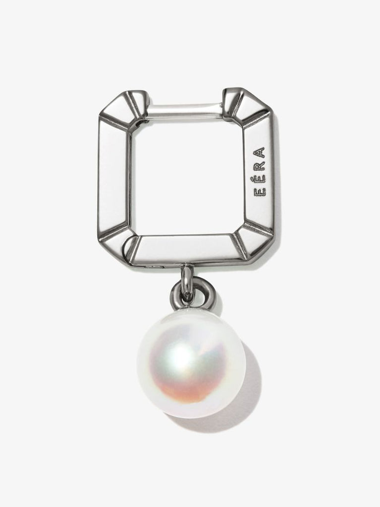 18k White Gold Pearl Drop Earring