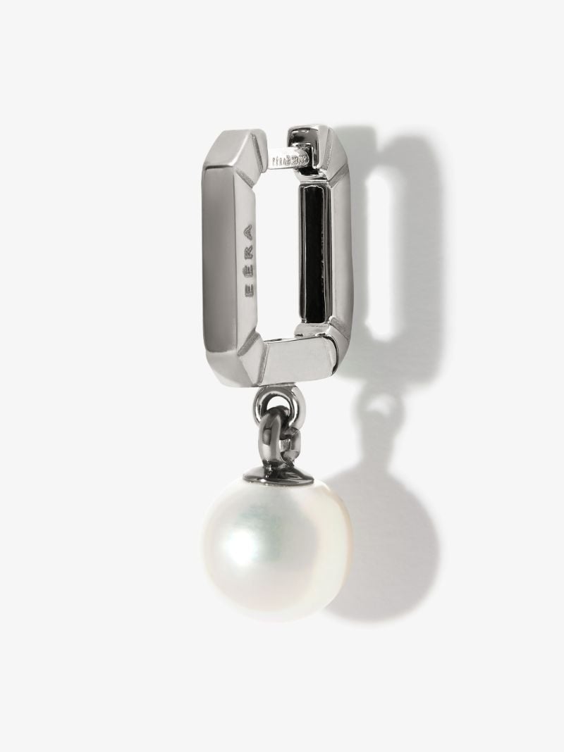 18k White Gold Pearl Drop Earring