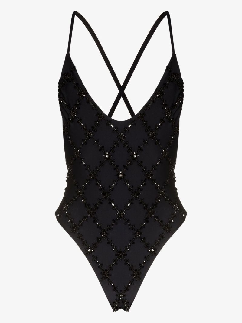 Black Ebony Embellished Swimsuit