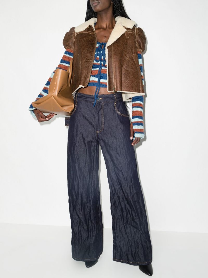 Blue Wavey Merino Wool Sweater
