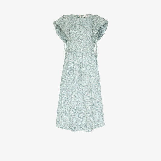 Ida Floral Print Cotton Midi Dress