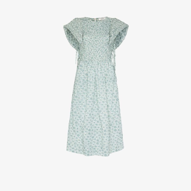Ida Floral Print Cotton Midi Dress