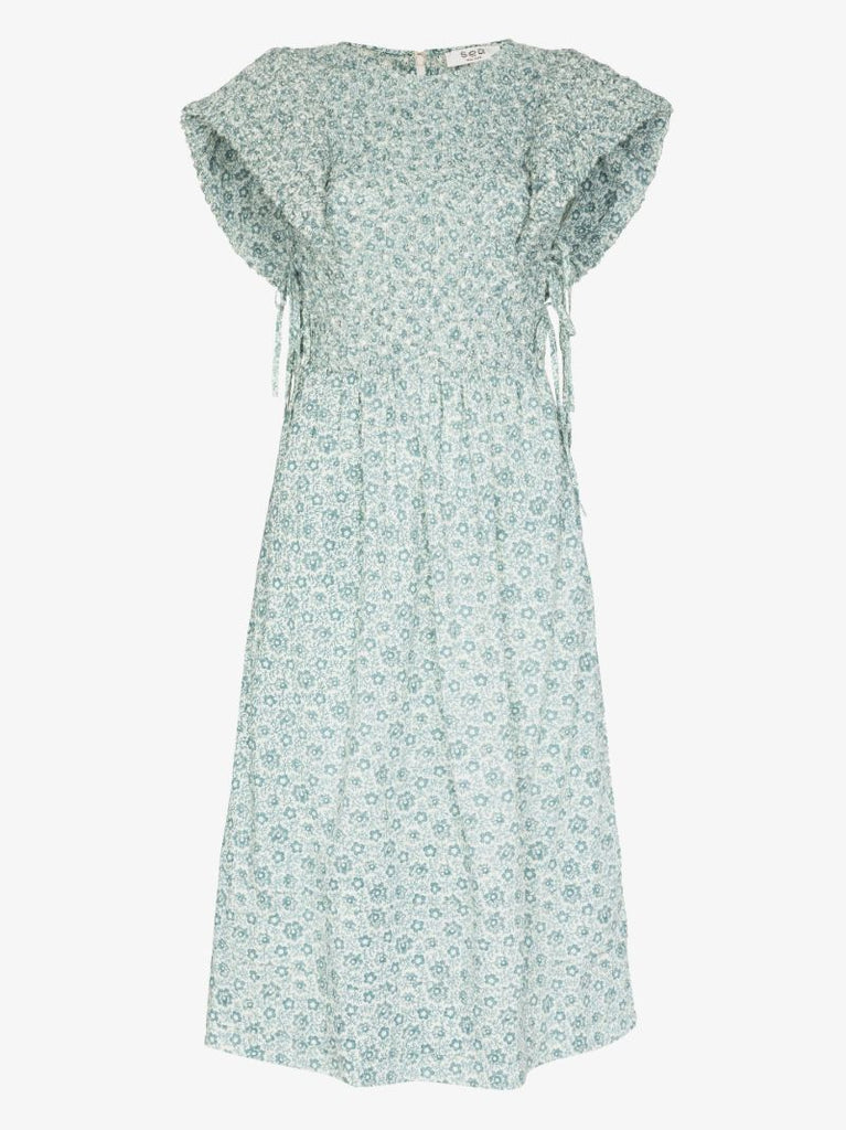 Ida Floral Print Cotton Midi Dress