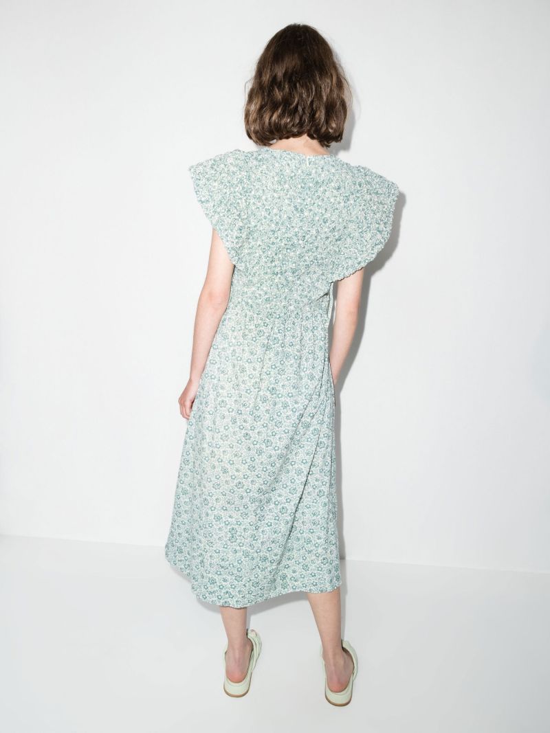 Ida Floral Print Cotton Midi Dress