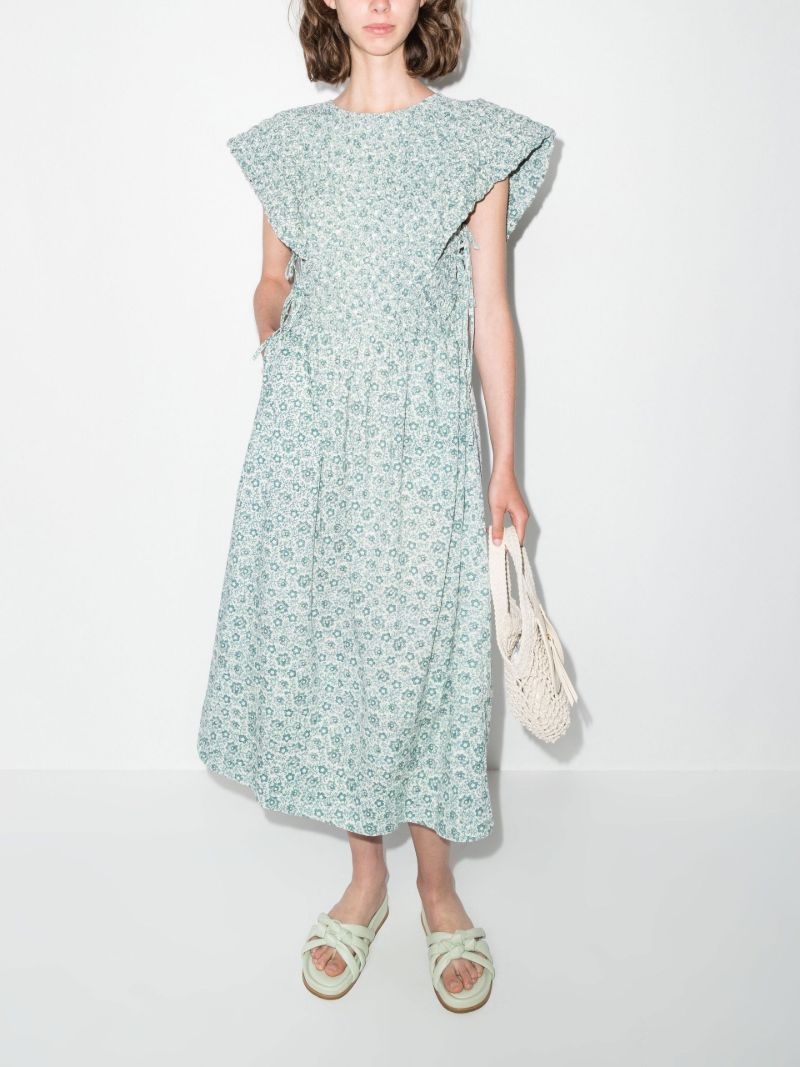 Ida Floral Print Cotton Midi Dress