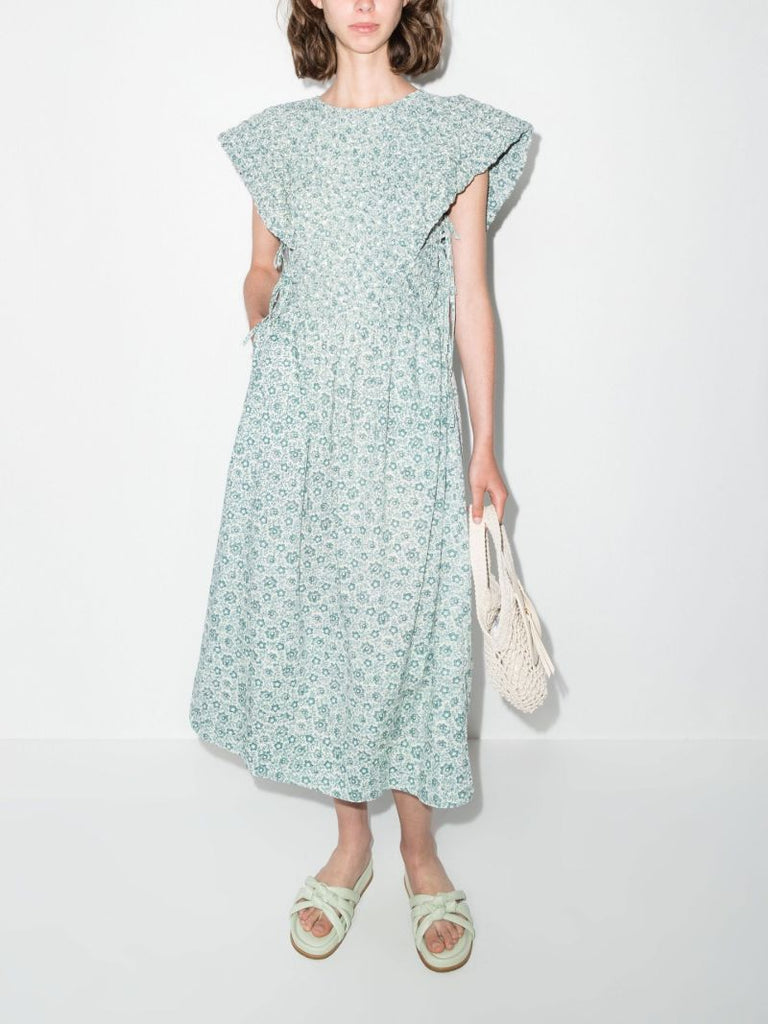 Ida Floral Print Cotton Midi Dress