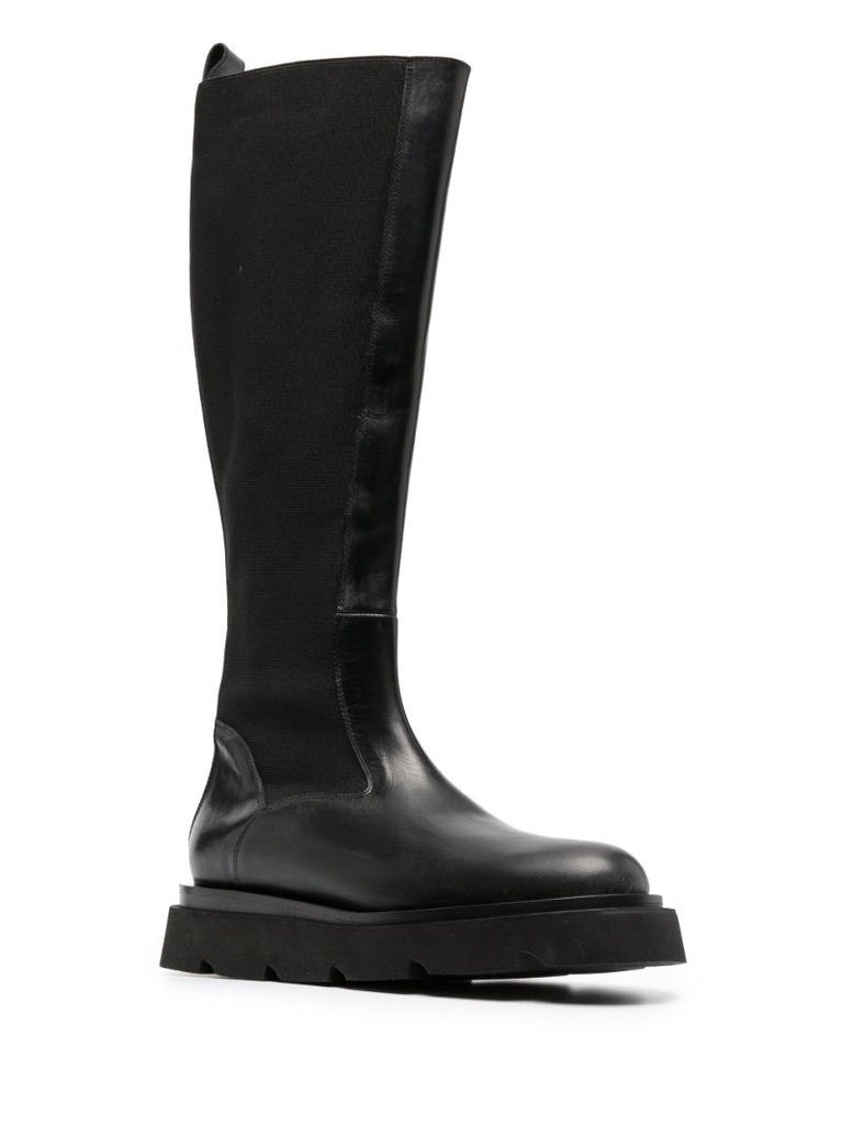 Black Cometti Knee-high Leather Boots