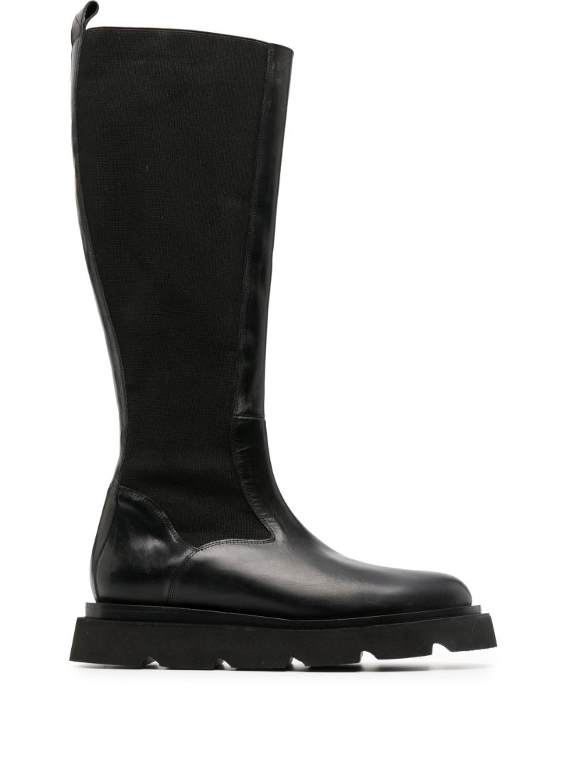 Black Cometti Knee-high Leather Boots