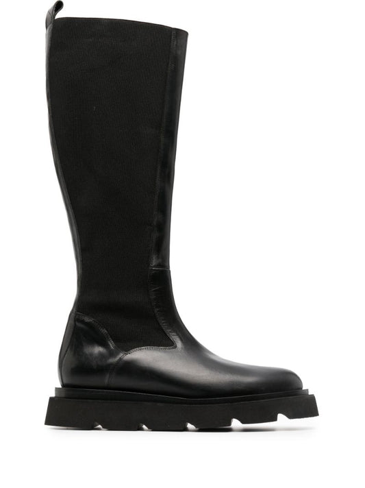 Black Cometti Knee-high Leather Boots
