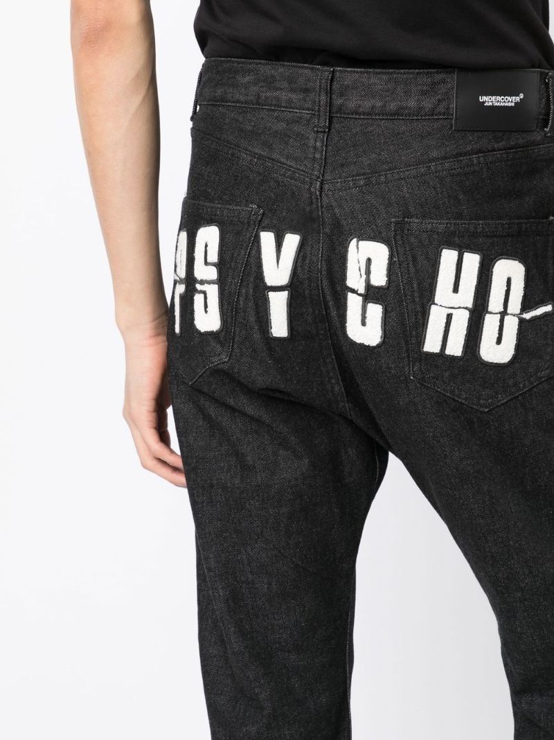 X Psycho Black Logo-appliquÃ_x0083_Â© Jeans