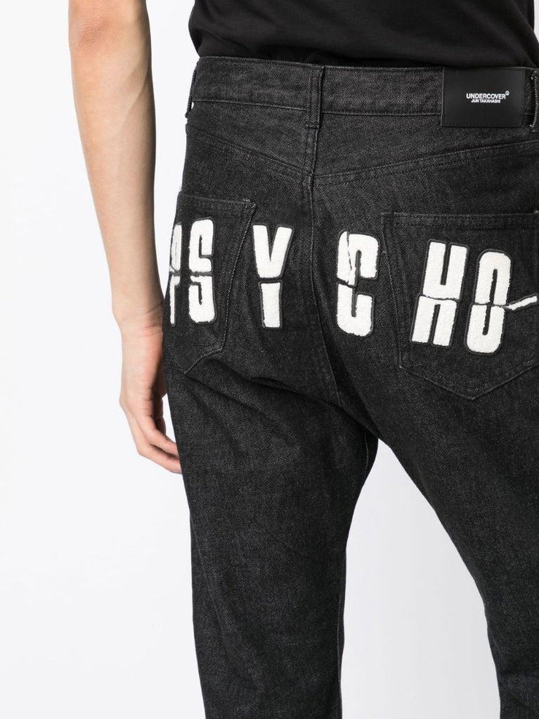 X Psycho Black Logo-appliquÃ_x0083_Â© Jeans