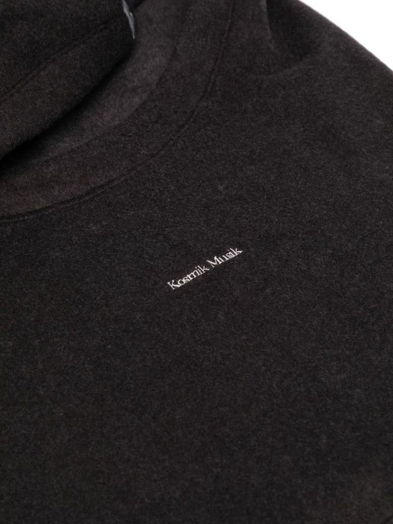 Black Embroidered-slogan Balaclava