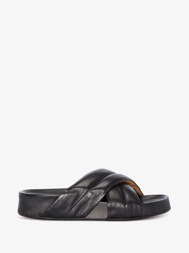 Black Airali Crossover Leather Sandals