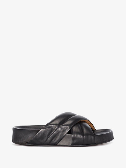Black Airali Crossover Leather Sandals