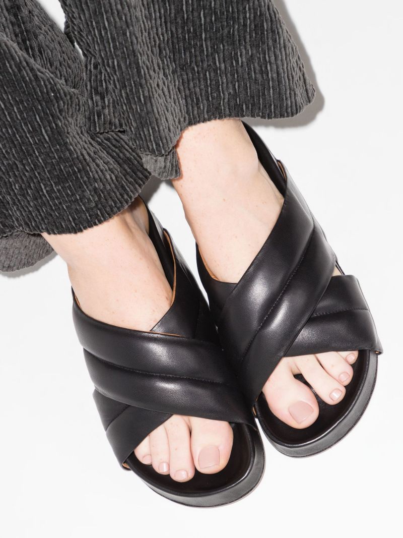 Black Airali Crossover Leather Sandals