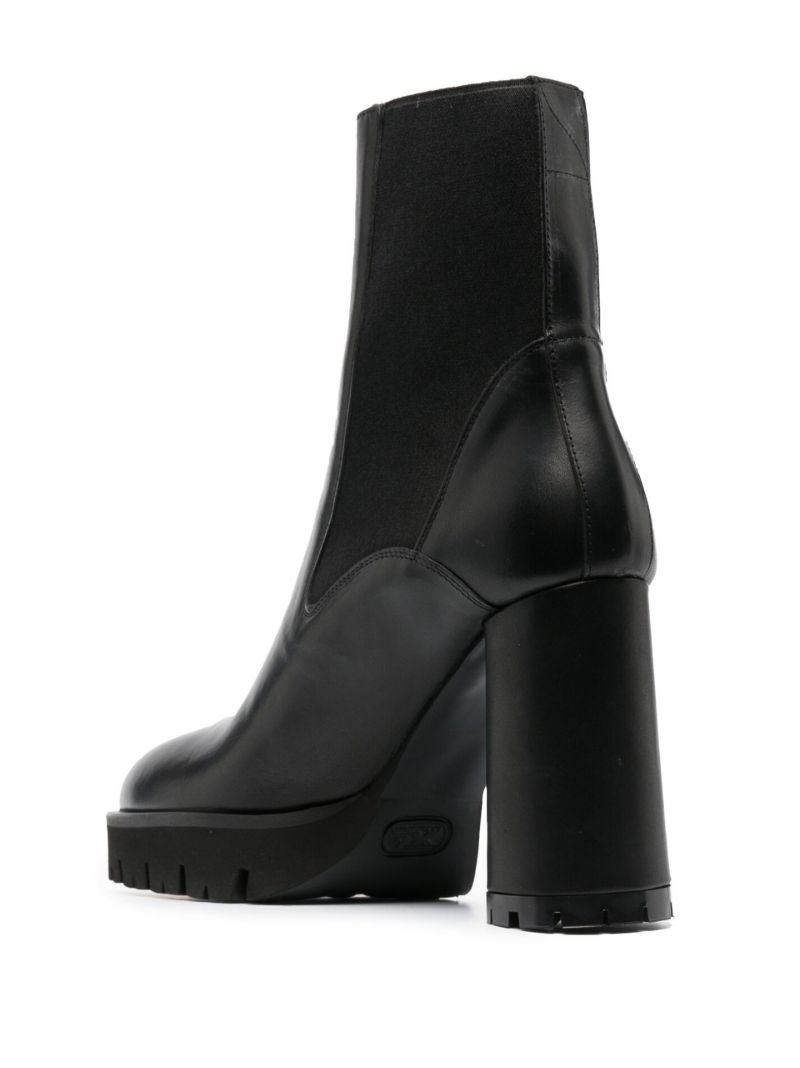 Black Caio 100 Platform Leather Ankle Boots