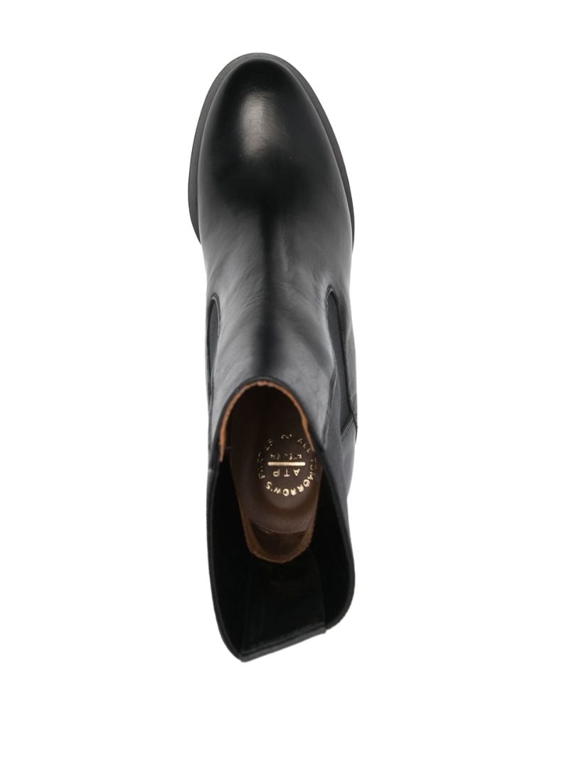 Black Caio 100 Platform Leather Ankle Boots