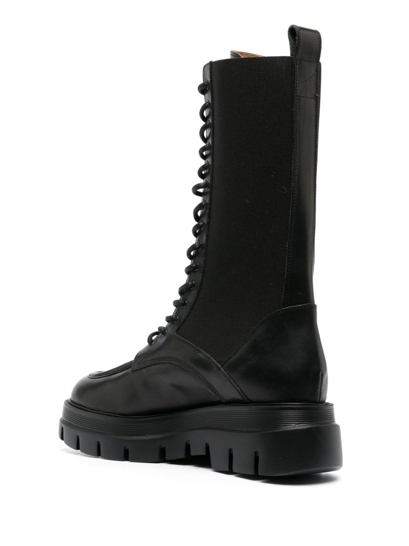 Black Merlo Lace-up Leather Boots