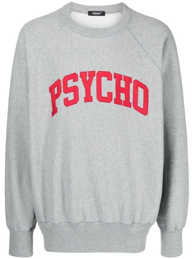 X Psycho Grey AppliquÃ_x0083_Â© Cotton Sweatshirt