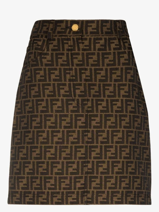 Brown Ff Monogram Mini Skirt