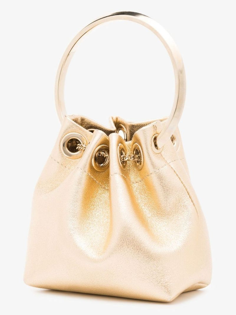 Gold Bon Bon Micro Leather Bucket Bag