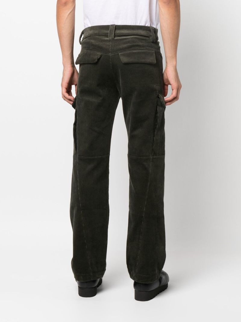 Green Corduroy Cotton Utility Trousers