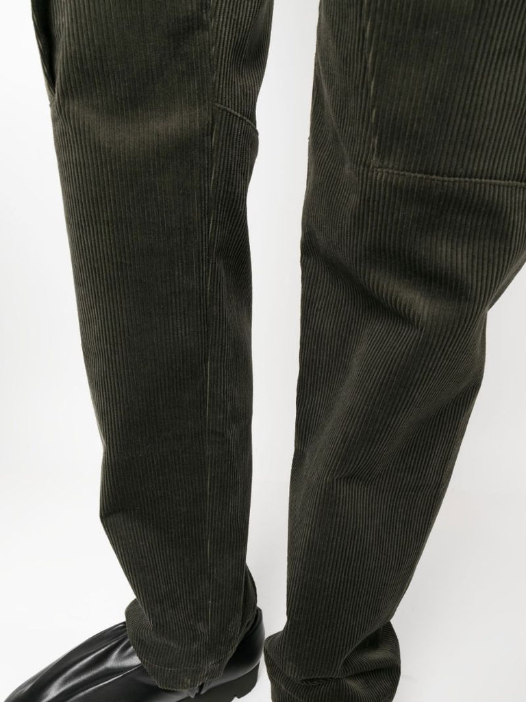 Green Corduroy Cotton Utility Trousers